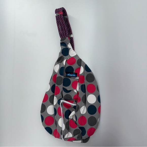 Kavu Handbags - KAVU Gots Dots Pink Gray Blue Polka Dot Sling Backpack